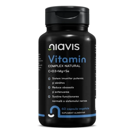 Vitamin Complex Natural C+D3+Mg+Se 60 cps, Niavis