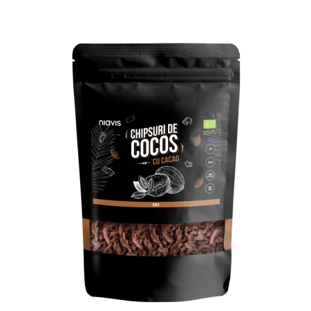 Chipsuri de cocos cu cacao Eco, 100g, Niavis