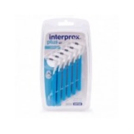 Set 6x Periute Interdentare, Dentaid, Interprox Plus, Unghi L 90°, Forma Conica, Culoare Albastra, ISO 1.3-1.5mm