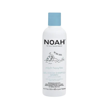 Gel de dus si sampon cu lapte si zahar pentru copii, 250ml, Noah