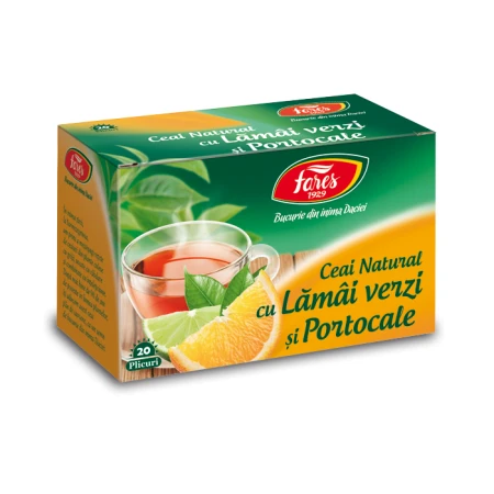 Ceai cu lamai verzi si portocale Ceaiurile Lumii, 20 plicuri, Fares