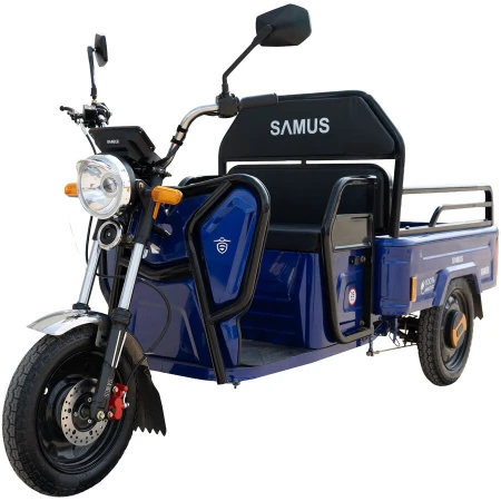 Samus Triciclu electric, tricicleta, Samus Cargo Ranger-25-1.1-72V32 Blue, 12 inch, motor 1000 W, acumulator 72V 32Ah, viteza maxima 25 km/h, autonomie 60 Km, sarcina maxima 460 kg, Albastru