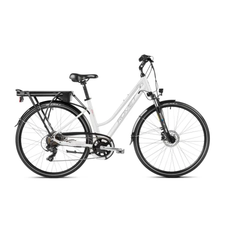 Bicicleta electrica de trekking/oras femei Romet Gazela 1 RM Alb/Gri 2023