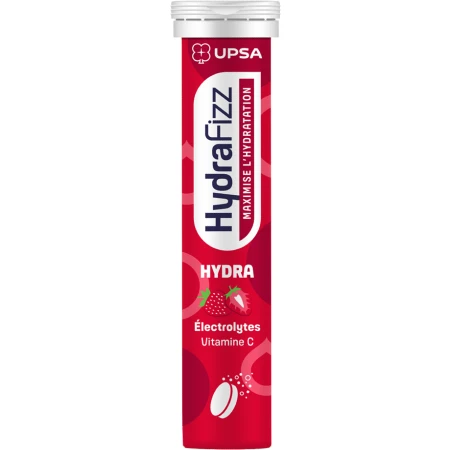 Electroliti cu aroma de capsuni Hydrafizz Hydra, 16 comprimate efervescente, Upsa