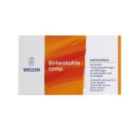Carbune Activ, Weleda, Birkenkohle, Tratament Tulburari Digestive din Mesteacan si Musetel, 20 tablete