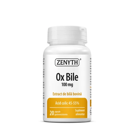 Ox Bile 100mg, 20 capsule gastrorezistente, Zenyth