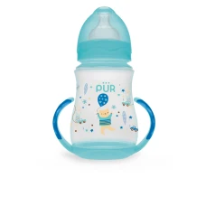 Biberon cu gura larga si manere +6luni, 250ml, PUR