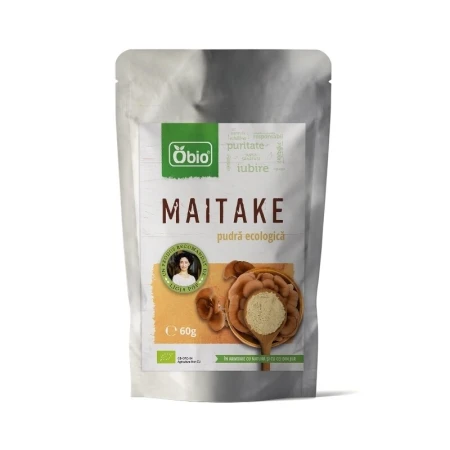 Maitake pulbere bio, 60g, Obio