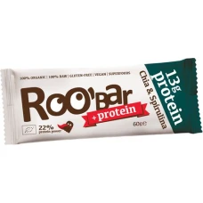 Baton proteic cu chia si spirulina raw Bio, 60g, Roobar