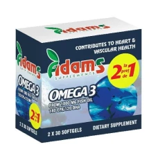 Omega 3 peste pachet,1 cu 1, Adams, 60 comprimate