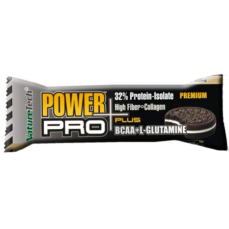 Baton energizant cu biscuiti si frisca Power Pro Plus, 80g, Nature Tech