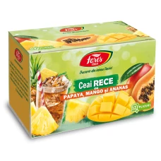 Ceai rece cu papaya mango si ananas, 12 plicuri, Fares