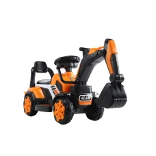 Mini excavator pentru copii 1-3 ani, Kinderauto BJXZ216 cu incarcator manual, standard, culoare portocalie