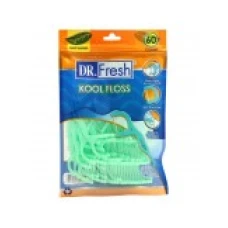 Set Ata Dentara, Dr. Fresh, Kool Floss Mint, Tip Scobitoare, Curatare Rapida, Fibra Rezistenta, 60 buc