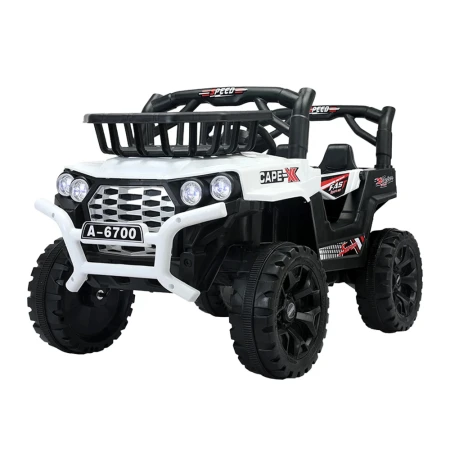 Masinuta electrica pentru copii intre 2 si 4 ani, 4x4, Kinderauto CAPE-X, 100W, 12V, scaun tapitat, alb