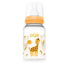 Biberon cu desen galben 0-3 luni, 125ml, PUR