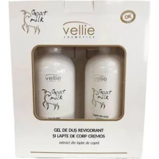 Set pentru ingrijirea corpului Gel de dus 500ml + Lapte de corp 500ml, Vellie Goat
