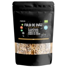 Fulgi de ovaz fini fara gluten cu scortisoara, cocos, chia si seminte de canepa Eco, 200g, Niavis