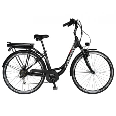 Bicicleta electrica City (E-BIKE) CARPAT C1010E, roata 28  , cadru aluminiu, frane V-Brake, transmisie SHIMANO 7 viteze, culoare negru alb
