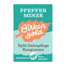 Guma de mestecat cu menta indulcita cu xylitol 20 drajeuri 28g Birkengold