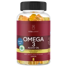 Omega 3 ursuleti gumati vegani cu aroma de lamaie, 60 jeluri, Vitayummy