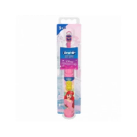Periuta de Dinti Electrica pentru Copii, Oral-B, Disney Princess, Printesa Ariel, 8000 Vibratii, 3+ Ani, Baterii Incluse, Roz