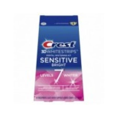 Benzi Albire Dinti, Crest Whitestrips 3D Sensitive Bright, pentru Dinti Sensibili, 8% Concentratie, Tratament 14 Zile, 28 benzi
