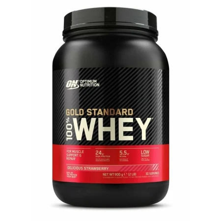 Proteine din zer Gold Standard 100% Whey Capsuni, 908g, Optimum Nutrition
