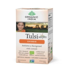 Ceai Tulsi (Busuioc Sfant) Ghimbir | Antistres Natural si Revigorant, eco, 31.3 gr, Organic India