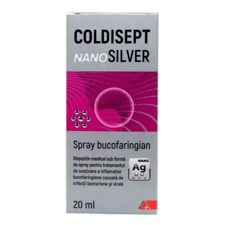 Spray pentru gat Coldisept NanoSilver, 20ml, Arkona