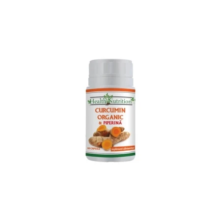 Curcumin Organic + Piperina, 60 capsule, Health Nutrition