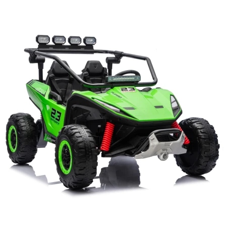 UTV electric pentru 2 copii Kinderauto Vector V2 Dune-Buggy, 220W, 12V, roti moi, scaun tapitat, echipat premium, verde