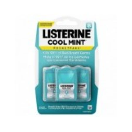 Set Benzi Improspatare Respiratie, Listerine, Pocket Packs, impotriva Halitozei, fara Zahar, 3x 24 Benzi