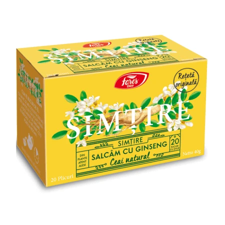 Ceai de salcam cu ginseng Simtire, 20 plicuri, Fares