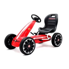 Kart cu pedale, pentru copii, de la Fiat Abarth, cu roti moi, culoare Rosie