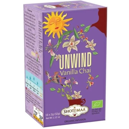 Ceai Sundial Unwind Vanilla Chai bio, 16 plicuri, Shoti Maa