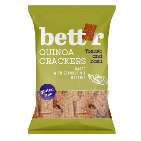 Crackers cu quinoa, rosii si busuioc bio 100g Bettr