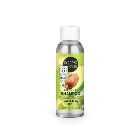Sampon pentru par uscat cu avocado si masline, 50ml, Organic Shop