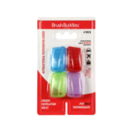 Set 4x Capace Periuta Dinti, Brush Buddies, Toothbrush Covers, Protectie Antimicrobiana, Multicolor