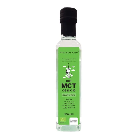 Bio MCT C8 & C10 extras natural din ulei de cocos, ecologic, fara gluten, 250ml, Republica BIO