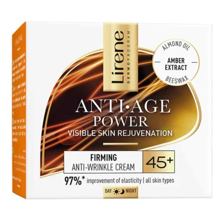 Crema pentru fermitate cu efect antirid 45+ cu chihlimbar Anti-Age Power, 50ml, Lirene