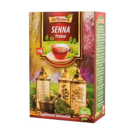 Ceai senna frunze, 50grame, AdNatura