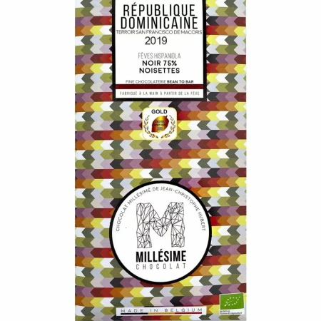 Ciocolata cu alune de padure belgiana artizanala Republique Dominicaine Eco 70g Millesime