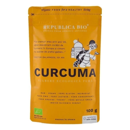 Curcuma (turmeric), pulbere ecologica pura Republica BIO, 100 g