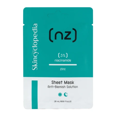 Masca de fata tip servetel cu 3% niacinamida si zinc, 20ml, Skincyclopedia
