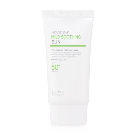 Crema cu protectie solara SPF50+ Heartleaf Mild Soothing, 50g, Tenzero