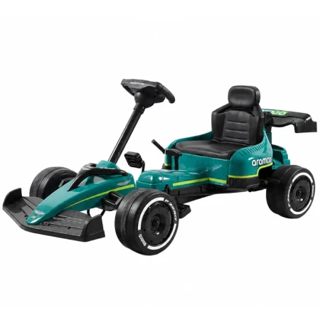 Aston Martin Go Kart Formula 1 cu pedale, pentru copii 4-8 ani, roti moi EVA, verde