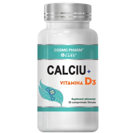 Calciu cu Vitamina D3, 30 tablete, Cosmopharm