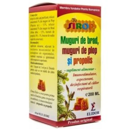 Sirop muguri brad, plop, propolis, 200mililitri, Elidor