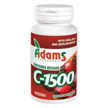 Vitamina C cu Macese, 1500miligrame, 30 comprimate, Adams Vision
